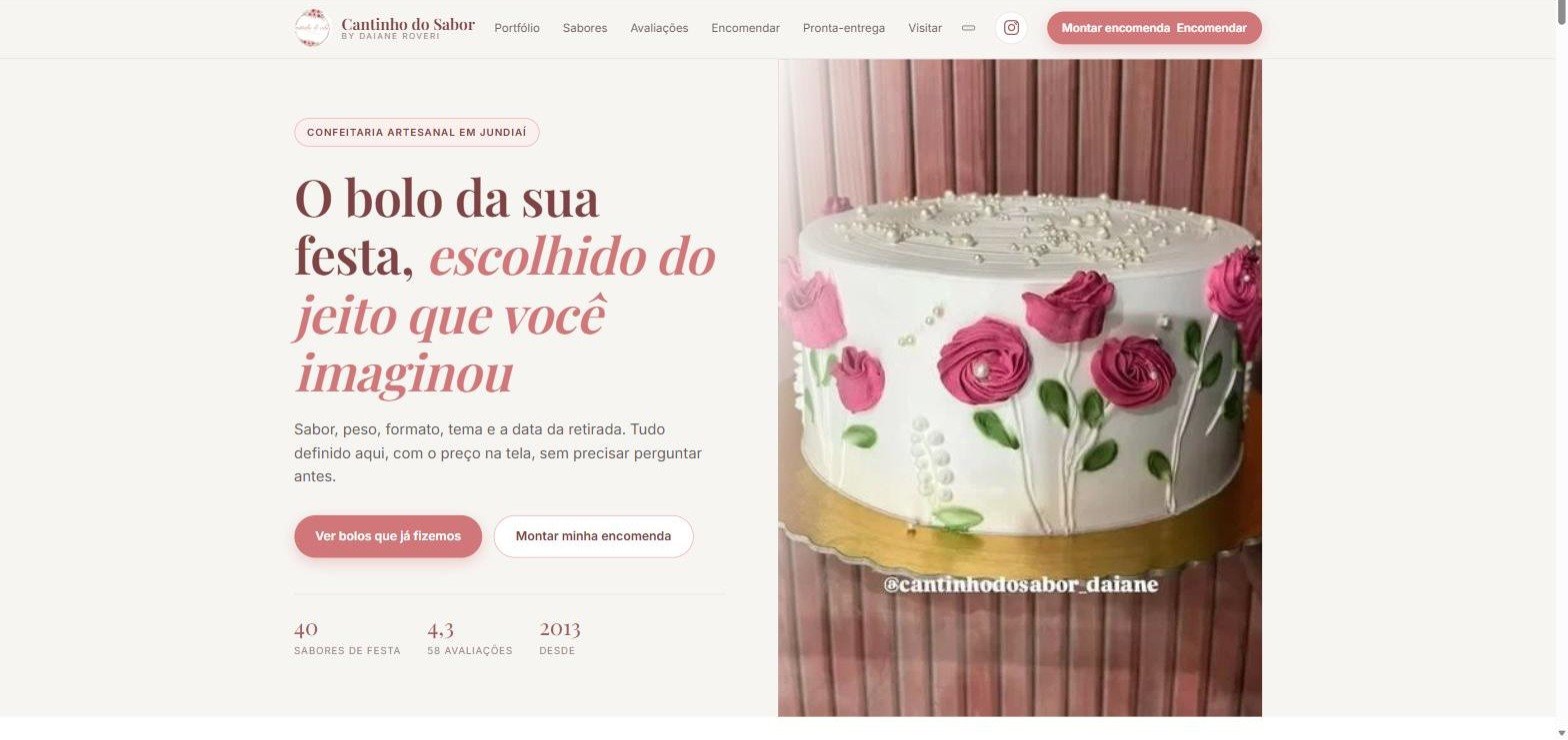 Site do Cantinho do Sabor